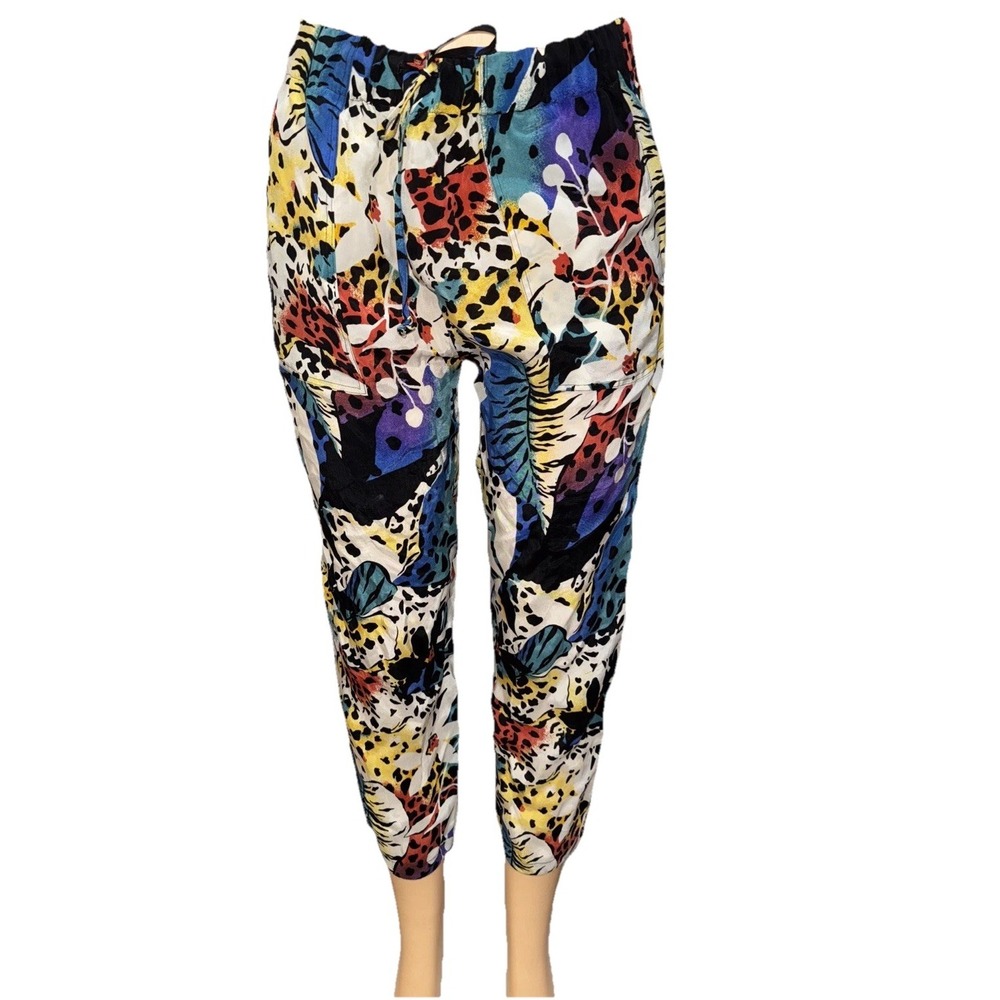 The Kooples Sport Paris Multicolor Printed Elastic Waist Pants Size 1 (XS)